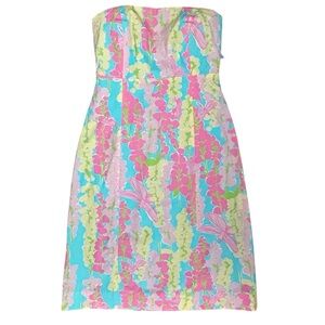 Lilly Pulitzer Snappy Dragonfly Strapless Cotton Dress 6